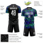 Custom Neon Green Black White Soccer Uniform Jersey for Sublimation Style 6411 Custom Black White-Neon Green Sublimation - Image 3