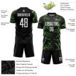 Neon Green Custom Black White Soccer Jersey Sublimation Uniform Style 9282 Custom Black White-Neon Green Sublimation Soccer - Image 3