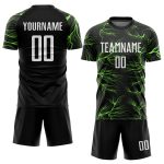 Neon Green Custom Black White Soccer Jersey Sublimation Uniform Style 9282 Custom Black White-Neon Green Sublimation Soccer - Image 2