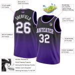 Custom Fade Basketball Jersey - Authentic Black White Purple Fashion Design Custom Black White-Purple Authentic Fade Fashion - Image 2