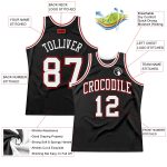Custom Black and Red Basketball Jersey - Authentic Throwback Design Custom Black White-Red Authentic Throwback Basketball - Image 2