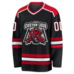 Custom Black Red White Hockey Jersey - Personalized Ice Sportswear Custom Black White-Red Hockey Jersey - Image 2