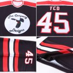 Custom Black Red White Hockey Jersey - Personalized Ice Sportswear Custom Black White-Red Hockey Jersey - Image 5