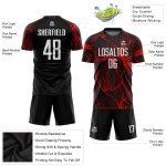 Custom Black White Red Soccer Jersey Sublimation Uniform for Teams and Players Custom Black White-Red Sublimation Soccer - Image 3