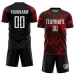 Custom Black White Red Soccer Jersey Sublimation Uniform for Teams and Players Custom Black White-Red Sublimation Soccer - Image 2