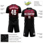 Custom Sublimation Soccer Uniform Jersey Black White Red Style 6517 Custom Black White-Red Sublimation Soccer Uniform Jersey - Image 3