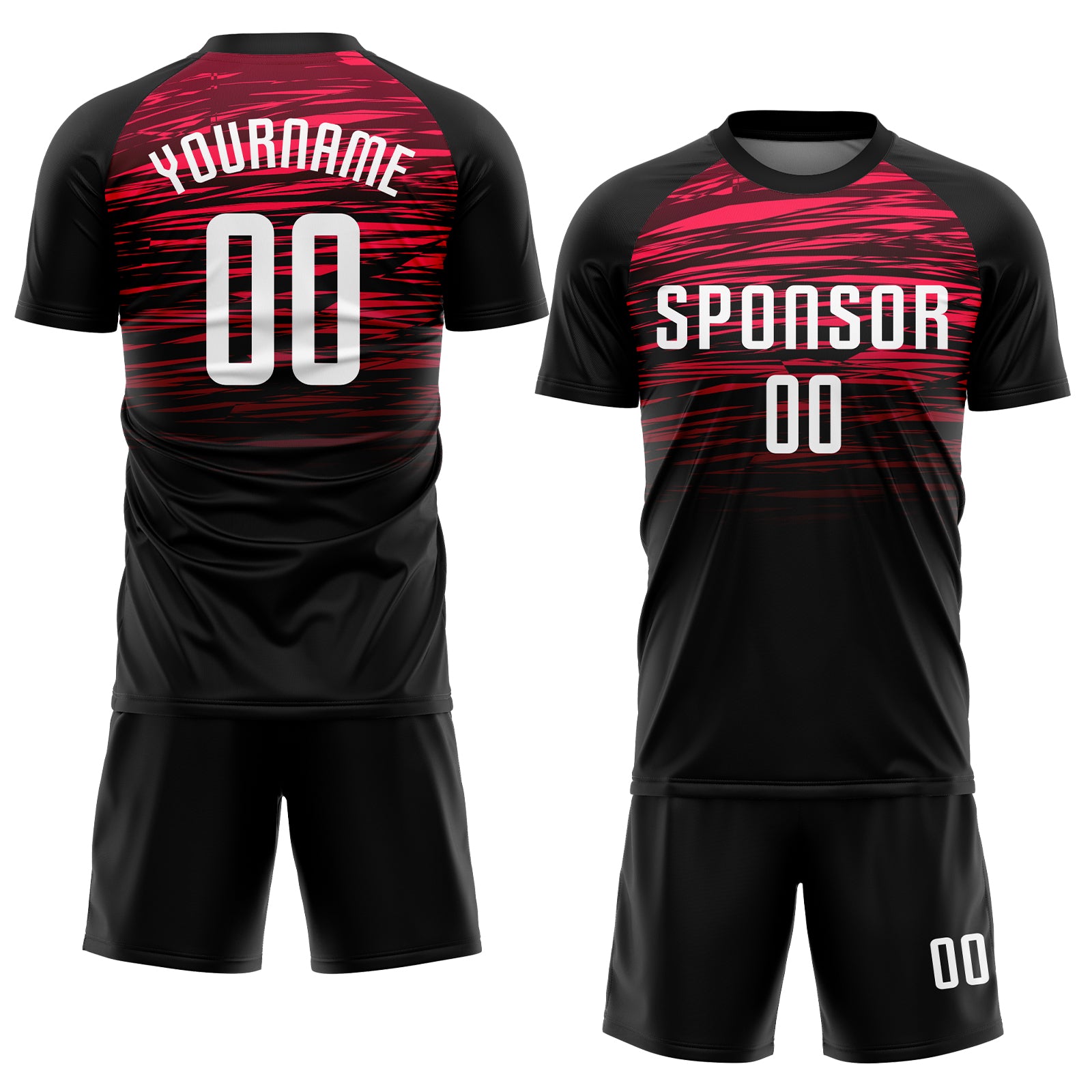Custom Black White-Red Sublimation Soccer Uniform Jersey Style 6517 Custom Sublimation Soccer Uniform Jersey Black White Red Style 6517 Custom Black White-Red Sublimation Soccer Uniform Jersey - Image 2