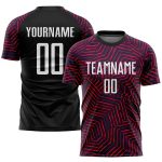 Custom Sublimation Soccer Uniform Jersey Black White Red Style 7277 Custom Black White-Red Sublimation Soccer Uniform Jersey