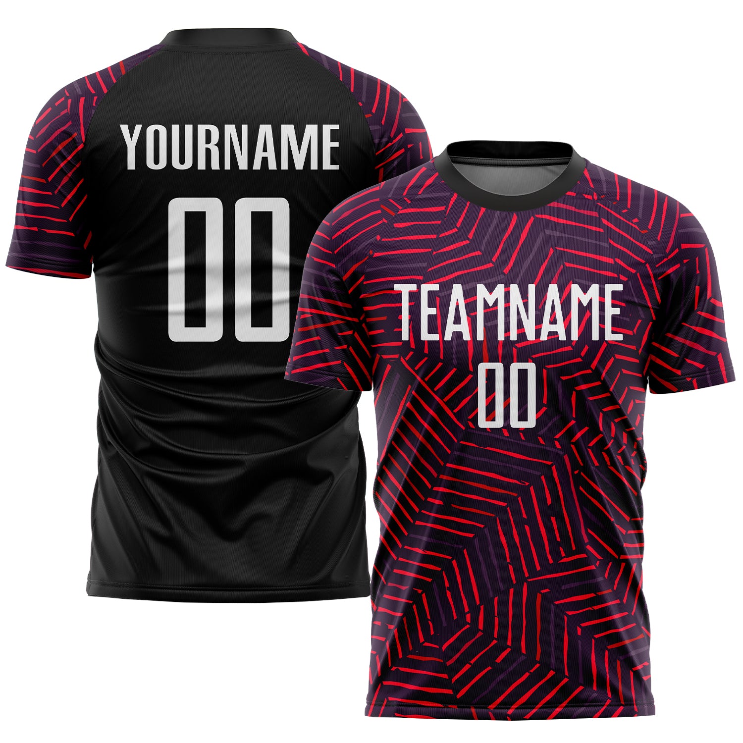 Custom Black White-Red Sublimation Soccer Uniform Jersey Style 7277 Custom Sublimation Soccer Uniform Jersey Black White Red Style 7277 Custom Black White-Red Sublimation Soccer Uniform Jersey - Image 1