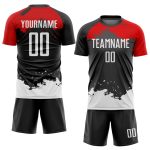 Custom Sublimation Soccer Jersey Black White Red Style 8013 Custom Black White-Red Sublimation Soccer Uniform Jersey Style - Image 2