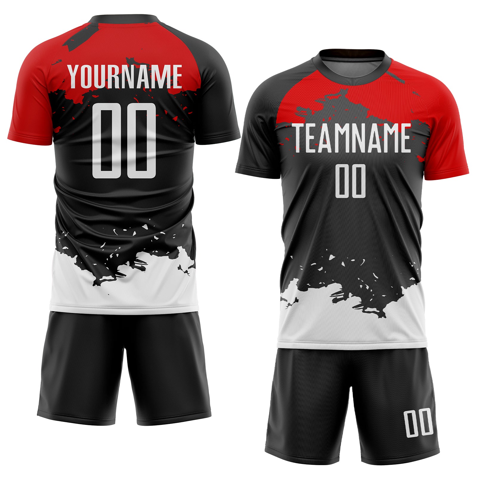 Custom Black White-Red Sublimation Soccer Uniform Jersey Style 8013 Custom Sublimation Soccer Jersey Black White Red Style 8013 Custom Black White-Red Sublimation Soccer Uniform Jersey Style - Image 2