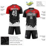 Custom Sublimation Soccer Jersey Black White Red Style 8013 Custom Black White-Red Sublimation Soccer Uniform Jersey Style - Image 3