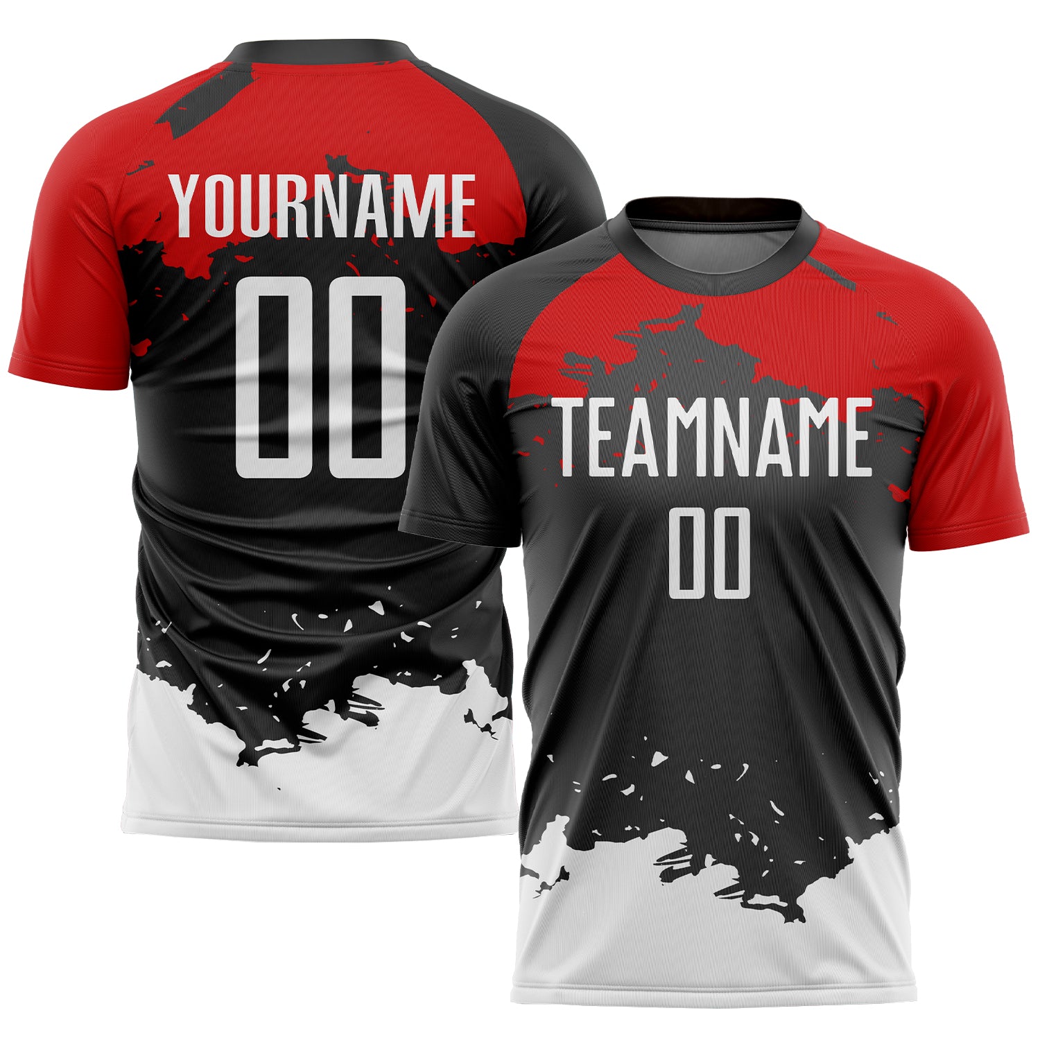 Custom Black White-Red Sublimation Soccer Uniform Jersey Style 8013 Custom Sublimation Soccer Jersey Black White Red Style 8013 Custom Black White-Red Sublimation Soccer Uniform Jersey Style - Image 1