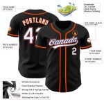 Custom Baseball Jersey | Black White Royal-Orange Authentic Design Custom Black White Royal-Orange Authentic Baseball Jersey - Image 3