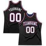 Custom Black White Royal Red Basketball Jersey Authentic Throwback Custom Black White Royal-Red Authentic Throwback Basketball