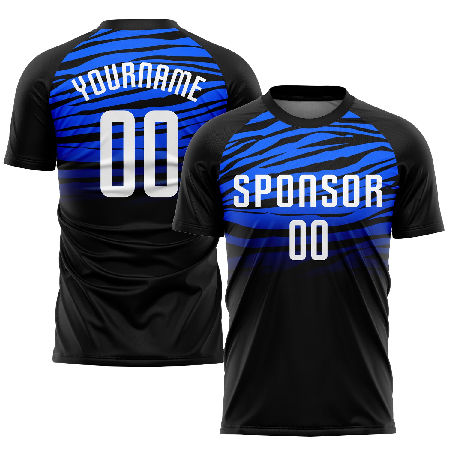 Custom Black White-Royal Sublimation Soccer Uniform Jersey Custom Black White Royal Soccer Uniform Jersey - Sublimation Sports Apparel Custom Black White-Royal Sublimation Soccer Uniform - Image 1