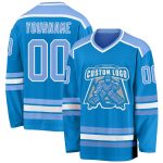 Custom Blue Light Blue-White Hockey Jersey for Men and Women - Personalized Team Apparel Custom Blue Light Blue-White Hockey