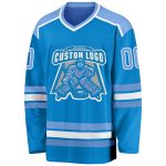 Custom Blue Light Blue-White Hockey Jersey for Men and Women - Personalized Team Apparel Custom Blue Light Blue-White Hockey - Image 2