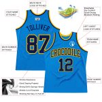 Custom Basketball Jersey - Authentic Navy Gold Throwback Style, Personalized Design Custom Blue Navy-Gold Authentic Throwback - Image 2