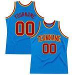 Custom Authentic Basketball Jersey - Blue Red Gold Retro Throwback Design Custom Blue Red-Gold Authentic Throwback Basketball