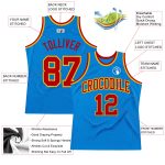 Custom Authentic Basketball Jersey - Blue Red Gold Retro Throwback Design Custom Blue Red-Gold Authentic Throwback Basketball - Image 2
