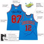 Custom Authentic Basketball Jersey - Blue Red-Navy Throwback Design Custom Blue Red-Navy Authentic Throwback Basketball Jersey - Image 2