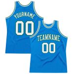 Custom Authentic Throwback Basketball Jersey - Blue White Kelly Green Custom Blue White-Kelly Green Authentic Throwback Basketball