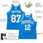 Custom Blue White-Light Blue Basketball Jersey - Authentic Throwback Design Custom Blue White-Light Blue Authentic Throwback - Image 2