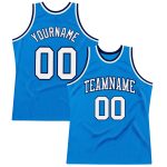 Custom Navy Blue White Authentic Basketball Throwback Jersey Custom Blue White-Navy Authentic Throwback Basketball Jersey