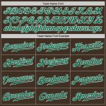 Custom Brown Green White Authentic Baseball Jersey - Personalized Sports Apparel Custom Brown Kelly Green-White Authentic - Image 4