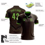 Custom Performance Golf Polo Shirt in Brown and Neon Green Custom Brown Neon Green Performance Golf Polo Shirt - Image 3