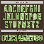 Custom Authentic Baseball Jersey in Brown Neon Green-White Style 8963 Custom Brown Neon Green-White Authentic Baseball Jersey - Image 5