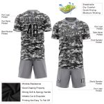 Custom Camo Soccer Jersey - Black Gray Sublimation Salute to Service Uniform Custom Camo Black-Gray Sublimation Salute To - Image 3