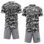 Custom Camo Soccer Jersey - Black Gray Sublimation Salute to Service Uniform Custom Camo Black-Gray Sublimation Salute To - Image 2