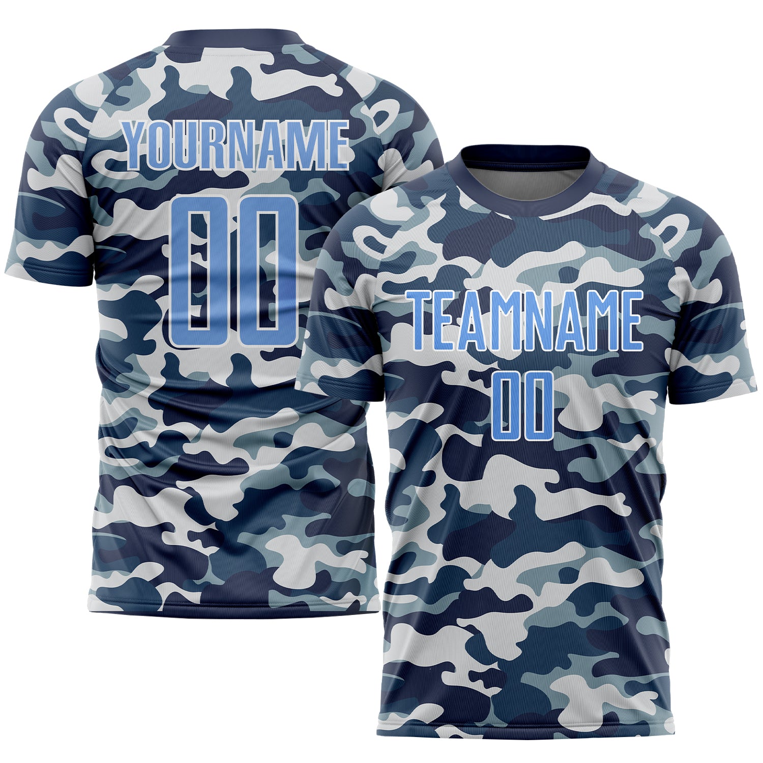 Light Blue-Royal Camo Soccer Jersey for Salute To Service - Custom Sublimation Uniform Custom Camo Light Blue-Royal Sublimation