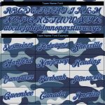 Custom Camo Long Sleeve Performance T-Shirt in Navy and Light Blue - Salute to Service Design Custom Camo Navy-Light Blue - Image 3