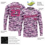 Camo Pink Black Performance Long Sleeve T-Shirt for Salute to Service Custom Camo Pink-Black Salute To Service Long Sleeve - Image 2