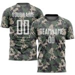 Custom Camo Soccer Jersey - White-Black Sublimation Salute To Service Uniform Custom Camo White-Black Sublimation Salute