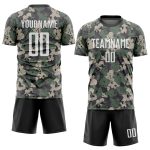 Custom Camo Soccer Jersey - White-Black Sublimation Salute To Service Uniform Custom Camo White-Black Sublimation Salute - Image 2