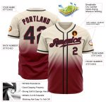 Custom Cream Black Crimson Fade Baseball Jersey - Authentic Fashion Design Custom Cream Black-Crimson Authentic Fade Fashion - Image 2