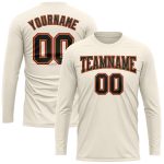 Custom Long Sleeve Performance T-Shirt in Cream Black Old Gold-Red Custom Cream Black Old Gold-Red Long Sleeve Performance - Image 2