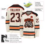 Black-Orange Custom Hockey Jersey - Personalized Cream Jersey for Fans Custom Cream Black-Orange Hockey Jersey - Image 3