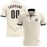 Custom Black Performance Golf Polo Shirt - Cream Accent, Breathable Fabric for Ultimate Comfort Custom Cream Black Performance