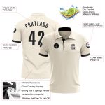 Custom Black Performance Golf Polo Shirt - Cream Accent, Breathable Fabric for Ultimate Comfort Custom Cream Black Performance - Image 3
