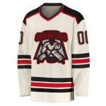 Black-Red Custom Hockey Jersey - Personalized Cream Jersey for Teams and Fans Custom Cream Black-Red Hockey Jersey - Image 2