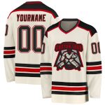 Black-Red Custom Hockey Jersey - Personalized Cream Jersey for Teams and Fans Custom Cream Black-Red Hockey Jersey
