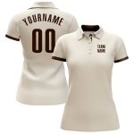 Custom Cream Brown Performance Golf Polo Shirt for Men - Lightweight, Breathable, Ideal for Sports & Outdoor Activities Custom - Image 2
