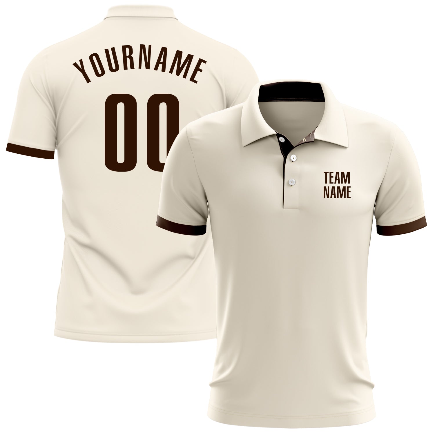Custom Cream Brown Performance Golf Polo Shirt Custom Cream Brown Performance Golf Polo Shirt for Men - Lightweight, Breathable, Ideal for Sports & Outdoor Activities Custom - Image 1