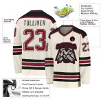 Custom Crimson Black Hockey Jersey - Personalized Team Jersey for Fans Custom Cream Crimson-Black Hockey Jersey - Image 3