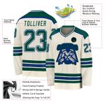 Custom Royal Green Cream Hockey Jersey for Men and Women Custom Cream Green-Royal Hockey Jersey - Image 3